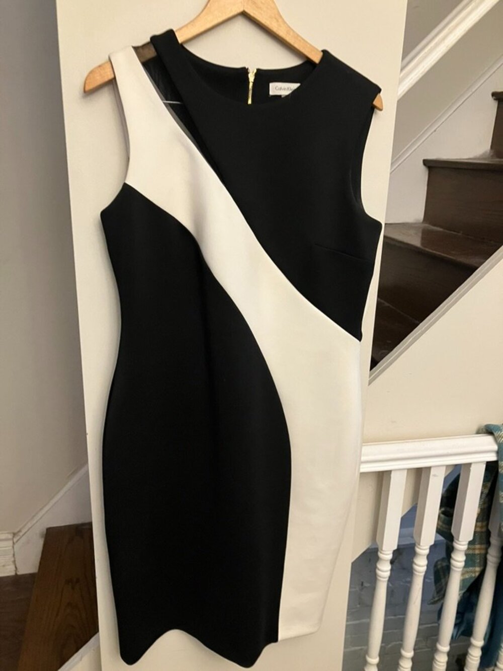 Calvin Klein Black and White Bodycon Dress